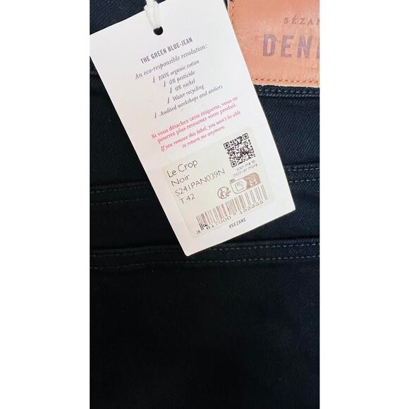 NWT! Sezane Le Crop Denim BLACK/NOIR  SIZE-10 - Picture 9 of 11